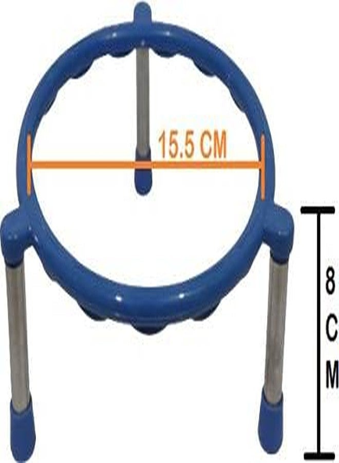 SHRIYAM CRAFTS Ring Matka/Pot Stands with Stainless Steel Legs (plastic blue pack of 10) - Image 3